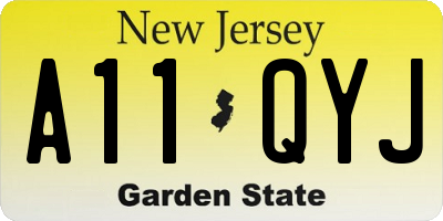 NJ license plate A11QYJ