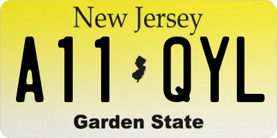 NJ license plate A11QYL