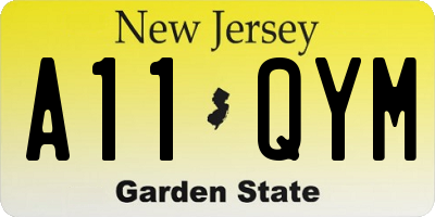 NJ license plate A11QYM