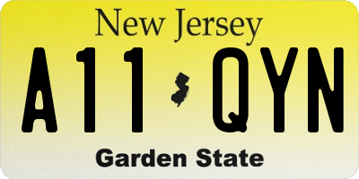 NJ license plate A11QYN