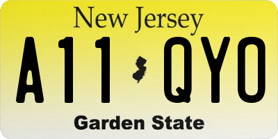 NJ license plate A11QYO