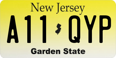 NJ license plate A11QYP