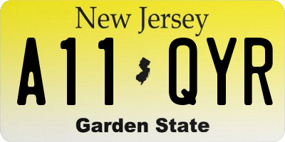 NJ license plate A11QYR