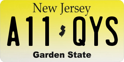 NJ license plate A11QYS