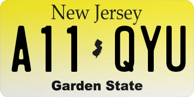 NJ license plate A11QYU