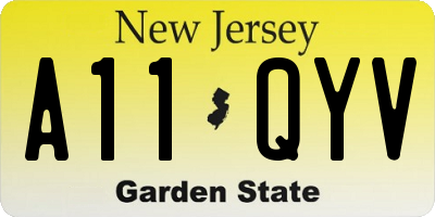 NJ license plate A11QYV