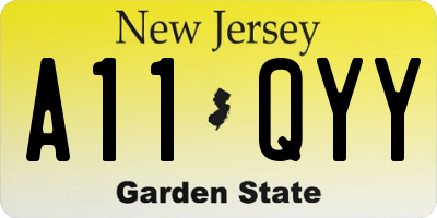 NJ license plate A11QYY