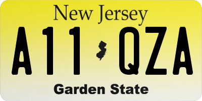 NJ license plate A11QZA