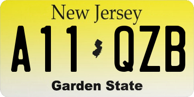 NJ license plate A11QZB