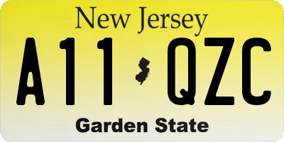 NJ license plate A11QZC