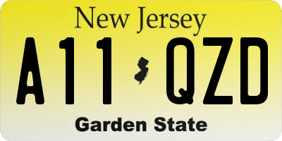 NJ license plate A11QZD