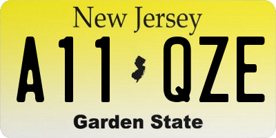 NJ license plate A11QZE