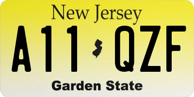 NJ license plate A11QZF