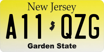 NJ license plate A11QZG