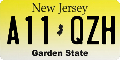 NJ license plate A11QZH