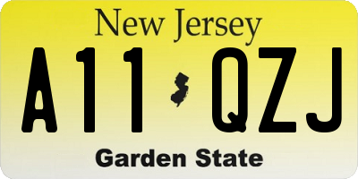 NJ license plate A11QZJ