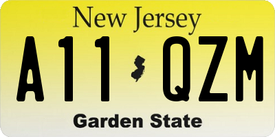 NJ license plate A11QZM