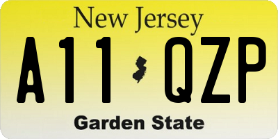 NJ license plate A11QZP