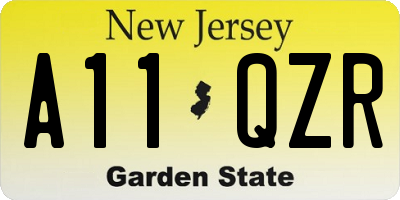 NJ license plate A11QZR