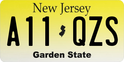 NJ license plate A11QZS