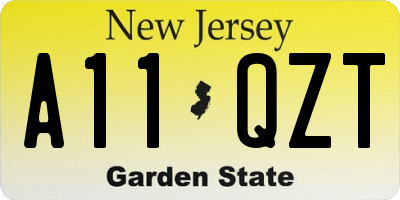 NJ license plate A11QZT