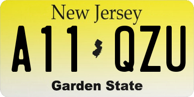 NJ license plate A11QZU