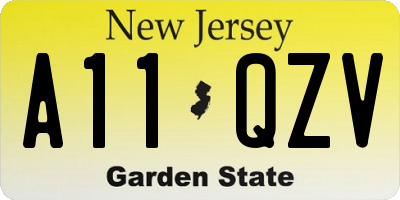 NJ license plate A11QZV