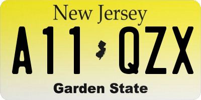 NJ license plate A11QZX