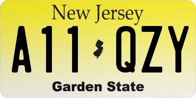 NJ license plate A11QZY