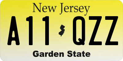 NJ license plate A11QZZ