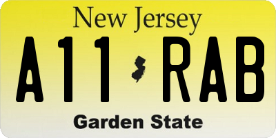 NJ license plate A11RAB