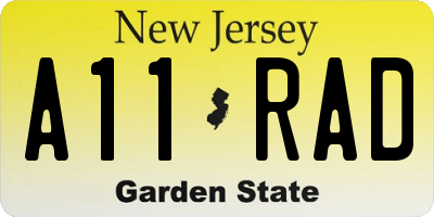 NJ license plate A11RAD