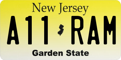 NJ license plate A11RAM