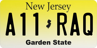 NJ license plate A11RAQ