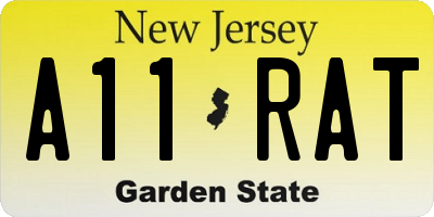 NJ license plate A11RAT