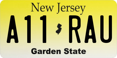 NJ license plate A11RAU