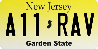 NJ license plate A11RAV