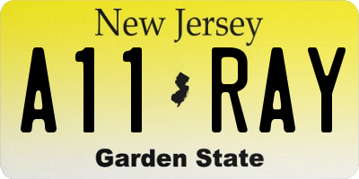 NJ license plate A11RAY