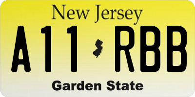 NJ license plate A11RBB