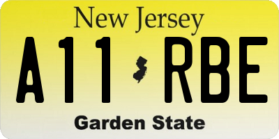 NJ license plate A11RBE