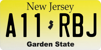 NJ license plate A11RBJ