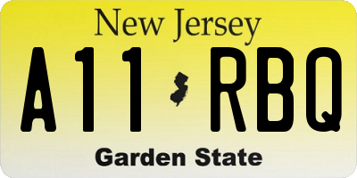 NJ license plate A11RBQ
