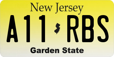 NJ license plate A11RBS