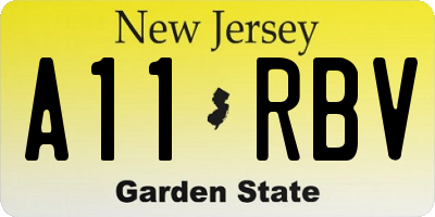 NJ license plate A11RBV