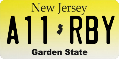 NJ license plate A11RBY
