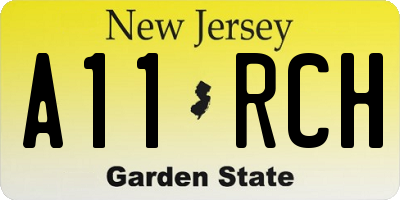 NJ license plate A11RCH