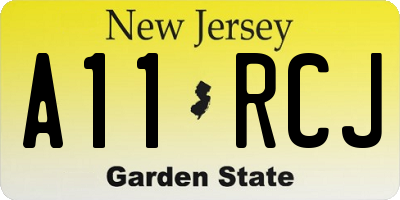 NJ license plate A11RCJ