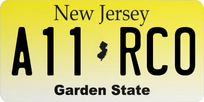 NJ license plate A11RCO