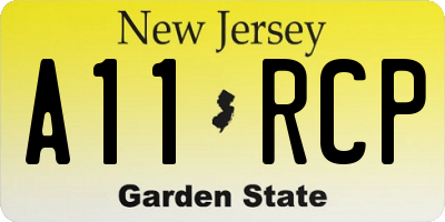 NJ license plate A11RCP