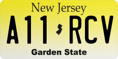 NJ license plate A11RCV